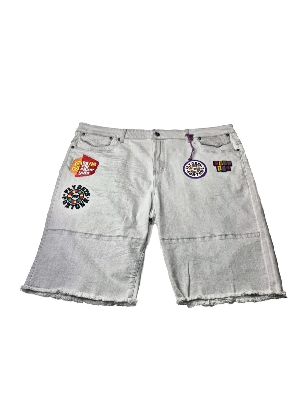 Born Fly Men's Shorts Size 40 Denim Light Blue Embroidery Bermuda TV Show NWT 10